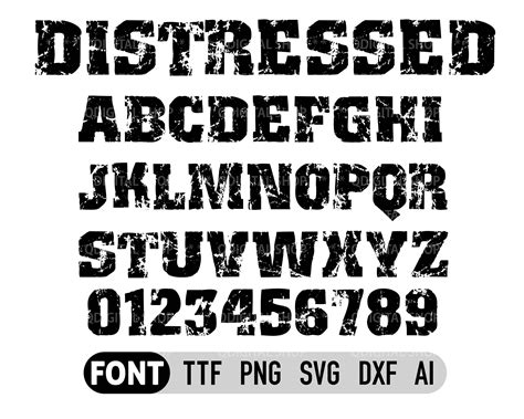 Distressed Font Svg Distressed Alphabet Svg Distressed Etsy Australia
