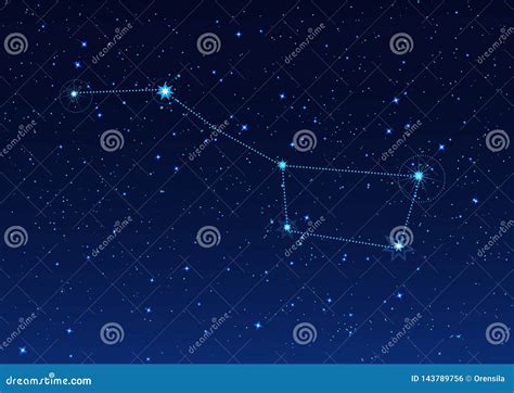 Big Bear Constellation In The Night Starry Sky Stock Vector