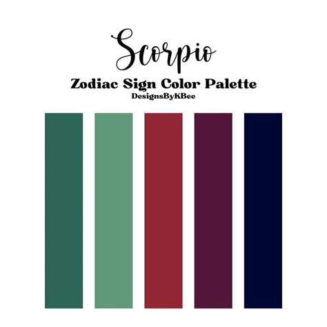 Scorpio Zodiac Sign Color Palette Zodiac Signs Colors Zodiac Sign