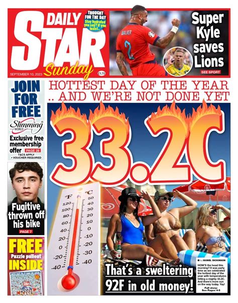 Daily Star Sunday Front Page 10th Of September 2023 Tomorrows Papers