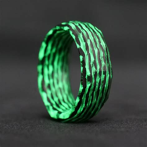Green Carbon Fiber Glow Ring Flip 