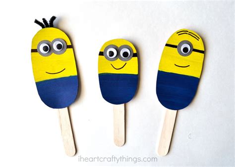 Find The 7th Minion And Make Diy Minion Stick Puppets I Heart Crafty