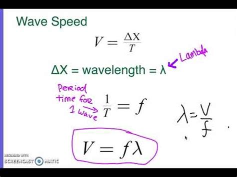 Wave speed is related to both wavelength and wave frequency. AP Physics 1 Deriving Wave Speed & Example Problem - YouTube