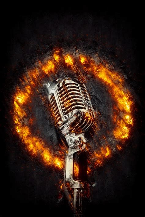 Download Microphone Vintage Fire Royalty Free Stock Illustration