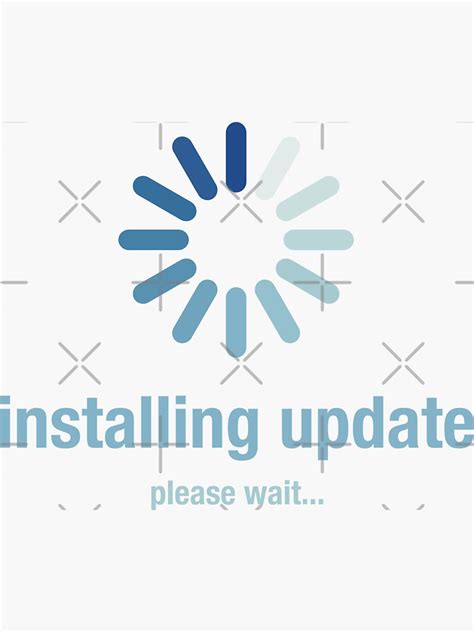 Installing Update Please Wait Sticker By El Em Cee Redbubble
