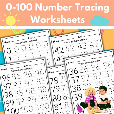Free 0 100 Number Tracing Worksheets For Kids Made By Teachers
