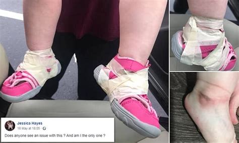 north carolina mother shares photos of daughter s shoes taped on