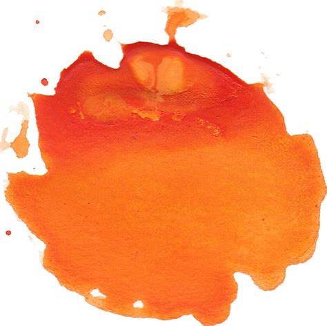 6 Orange Watercolor Circle Png Transparent