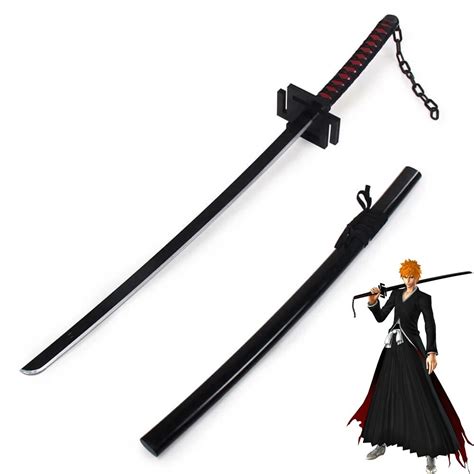 100cm Anime Cosplay Bleach Kurosaki Ichigo Sword Prop New Moon Sword Role Cosplay Bleach Wood