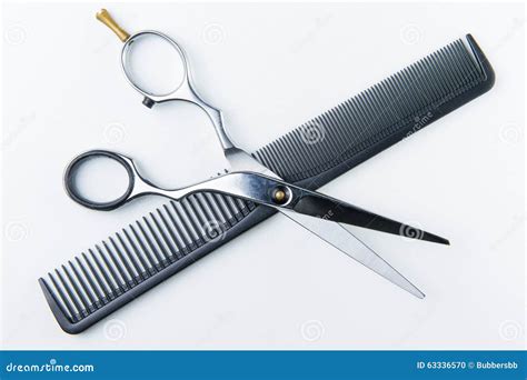 Hair Cutting Scissors And Comb For Hairdressers Stock Photo Image Of