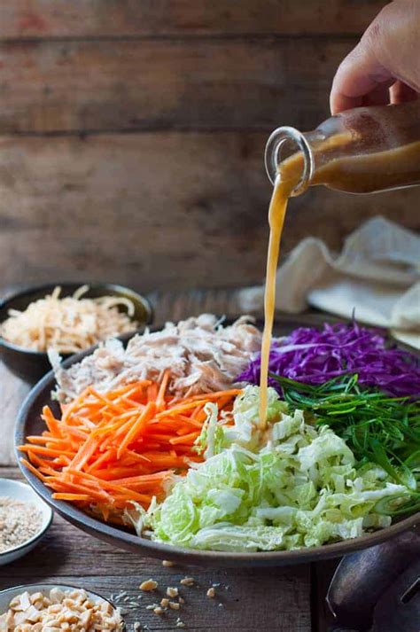 Combine 1 tablespoon soy sauce and 1/2 teaspoon sesame oil and brush onto chicken breasts. Chinese Chicken Salad | RecipeTin Eats