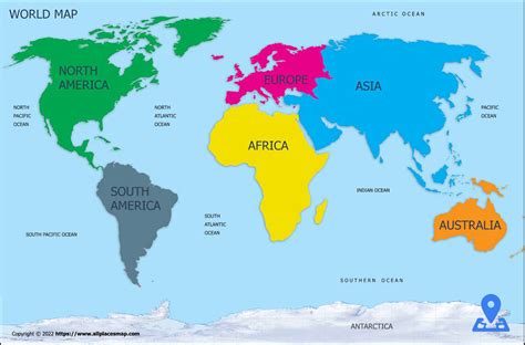 World Continents Map Continents And Oceans Map World Map With 7
