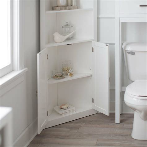 Same day delivery 7 days a week £3.95, or fast store collection. Classic White Freestanding Bathroom Corner Storage Cabinet ...