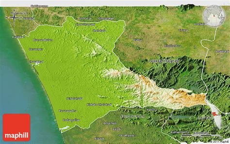 Physical 3d Map Of Trissur Trichur Satellite Outside