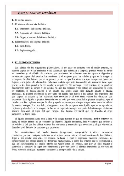 PDF TEMA SISTEMA LINFÁTICO PDF fileTema Sistema linfático Página Órganos