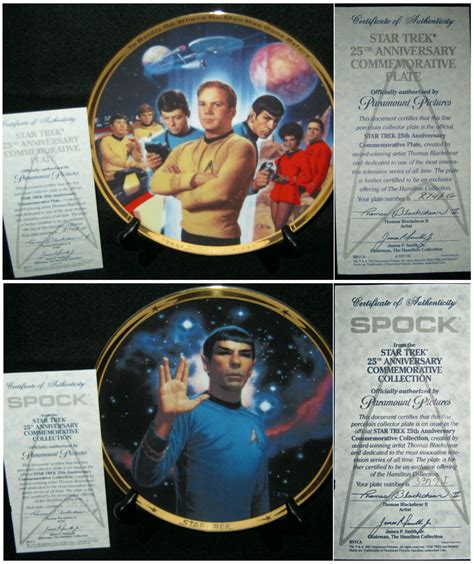 8 Star Trek Collectible Plates 4 25th Anniversary Sold For 50