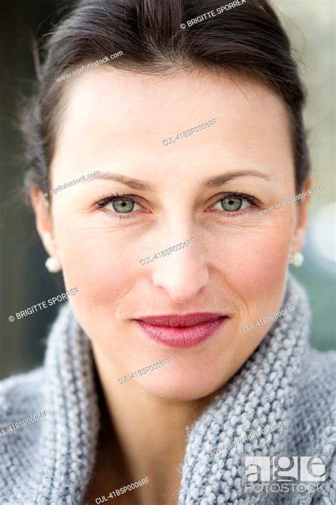Close Up Of Womans Smiling Face Stock Photo Picture And Royalty Free