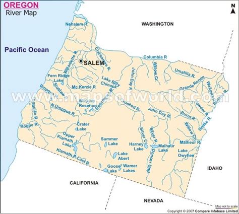 Oregon Rivers Map, Rivers in Oregon | Oregon map, Map, Oregon fishing