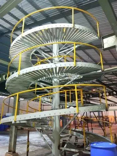 Steel 8000mm Powered Spiral Roller Conveyor Roller Diameter 60mm