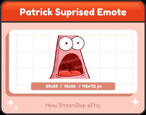 Twitch Emote Suprised Patrick Spongebob Squarepants Etsy