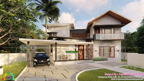 Tropical Contemporary House By Cognition Design Studio Kerala Home