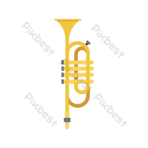 Yellow Musical Instrument Trumpet Png Images Ai Free Download Pikbest