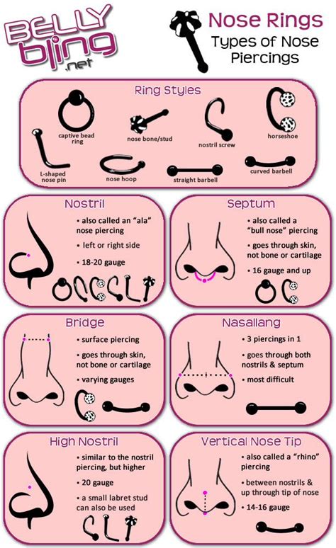 pin by nati ely on piercings and adornments different types of piercings nose piercing piercing