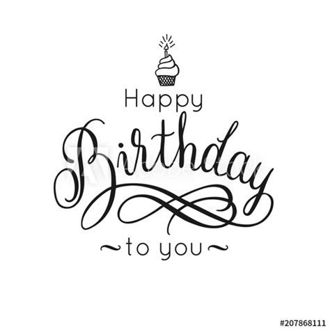 ✓ free for commercial use ✓ high quality images. "Happy Birthday lettering inscription, cupcake with a ...