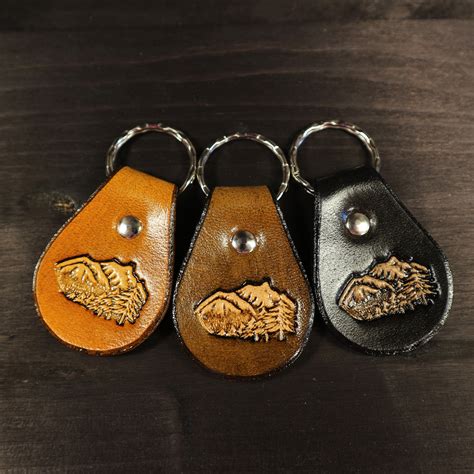 Leather Keychain Mountains Scenery Party Favor Little T