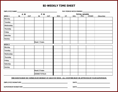 6 Free Excel Timesheet Template With Formulas Excel Templates