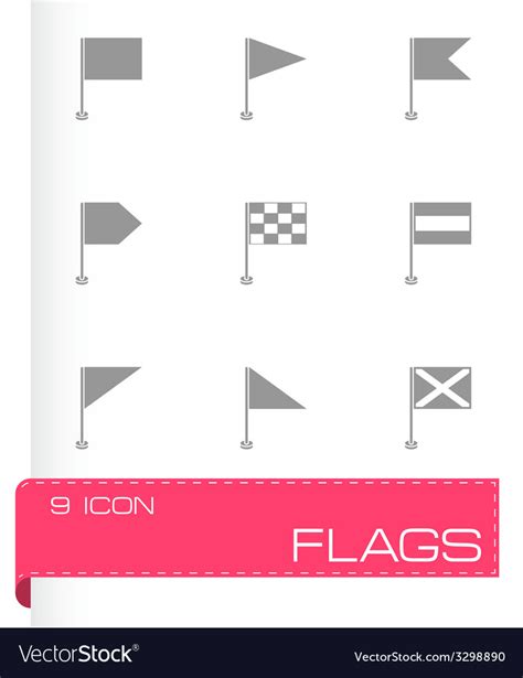 Black Flags Icons Set Royalty Free Vector Image