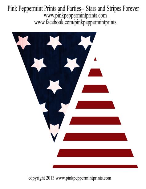 Stars And Stripes Forever 4th Of July Printable Pennant Banner