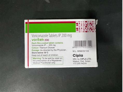 Voriconazole Cipla 200mg Voritek Antifungal Tablets 4 Tablet