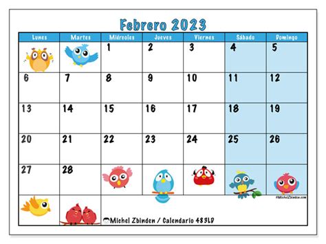 Calendario Febrero De Para Imprimir LD Michel Zbinden GT