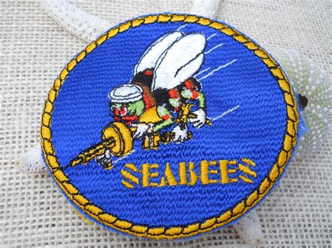 Vintage Navy Embroidered Seabee Patch