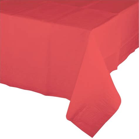 Coral 2ply Poly Paper Banquet Tablecloth Party At Lewis Elegant Party