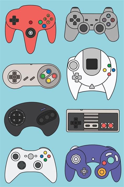 videogame controllers art print retro minimalist game console etsy in