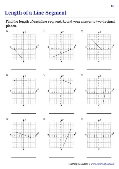 Length Of A Line Segment Worksheets W1 Midpoint And Length Of A
