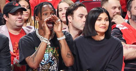 Kylie Jenner Travis Scott Sit Courtside At Basketball Game Photos
