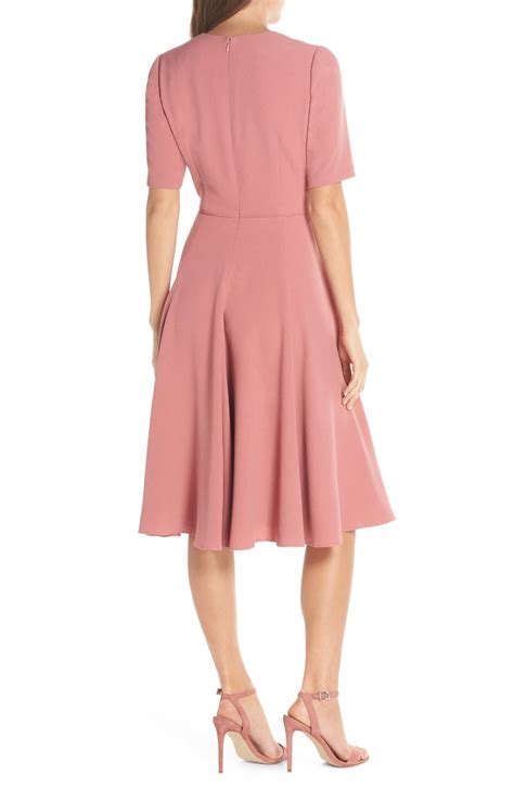 Gal Meets Glam Collection Edith City Crepe Fit And Flare Midi Dress
