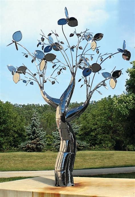 What kind of sculpture can i make in my yard? Large Outdoor Decoration Stainless Steel Tree Sculpture ...