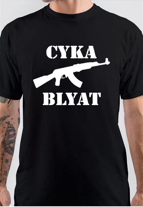 Cyka Blyat Half Sleeve Black T Shirt Swag Shirts