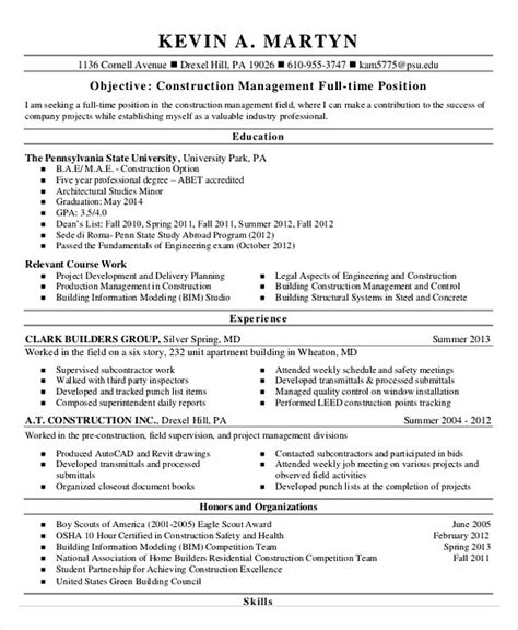 Write your project management resume fast, with expert tips and good + bad examples. Construction Project Manager Resume Sample