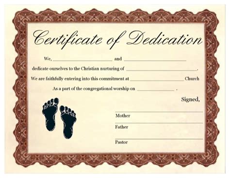 Download Baby Dedication Certificate 3 For Free Formtemplate