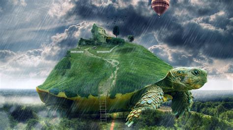 Manipulation Psychedelic Turtle Digital Art Hd Trippy Wallpapers Hd