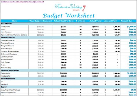super simple destination wedding planning spreadsheets