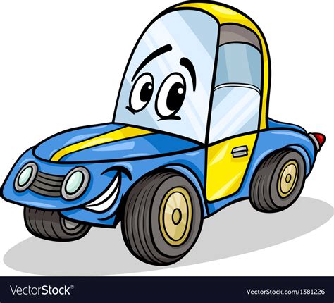 Funny Racing Car Cartoon Royalty Free Vector Image