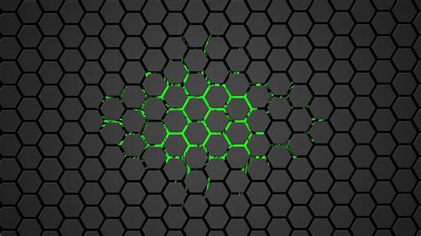 √ Green Hexagon Wallpaper