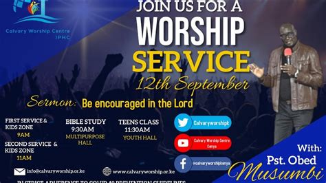 Calvary Worship Centre 12th September 2021 1st Service Youtube