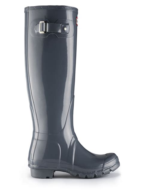 Hunter Original Tall Gloss Rain Boots In Black For Men Lyst
